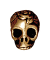 TierraCast : Bead - 10 x 10mm, 2.5mm Hole, Skull LH, Antique Gold