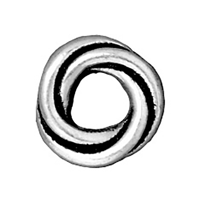 TierraCast : Bead - 10 mm Twisted Spacer, Antique Silver