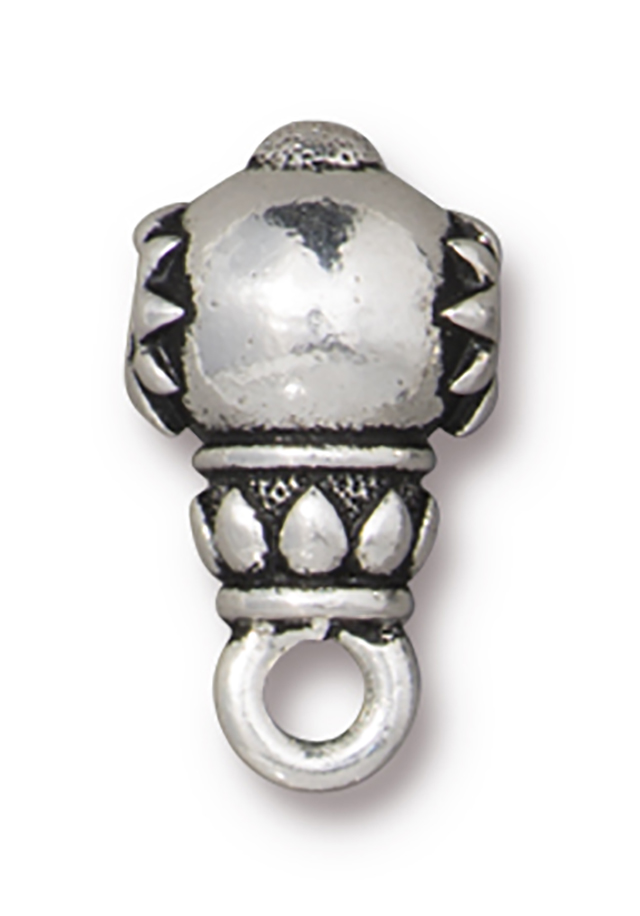 TierraCast : Bead - 16 x 9mm, 2.3mm Loop, 2.8mm Hole, Lotus Guru, Antique Silver