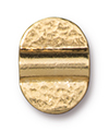 TierraCast : Baule Bead - 13 x 10mm, 2mm Hole, Double Hammered, Gold