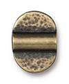 TierraCast : Baule Bead - 13 x 10mm, 2mm Hole, Double Hammered, Brass Oxide