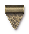 TierraCast : Baule Bead - 13 x 10mm, 2mm Hole, Hammered Flag, Brass Oxide