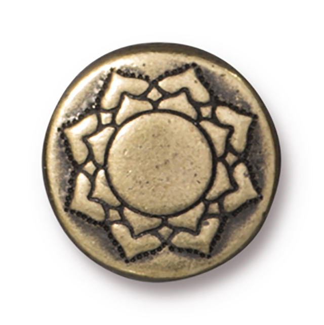 TierraCast : Puffed Bead - 14 mm Lotus, Brass Oxide