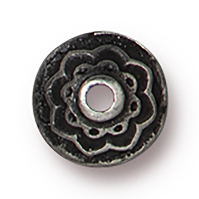 TierraCast : Bead Cap - 8mm Lotus, Antique Pewter