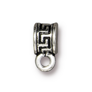 TierraCast : Spacer Bail - 10 x 5.5mm, 2.7mm Loop, 2mm Hole, Meandering, Antique Silver