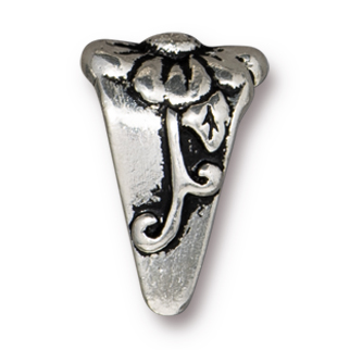 TierraCast : Pinch Bail - 16 x 13mm Blossom, Antique Silver