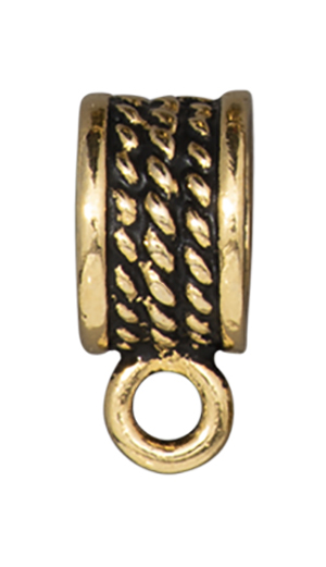 TierraCast : Bail - 8mm Rope, Antique Gold