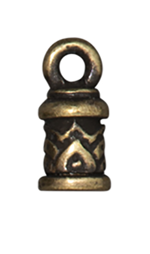 TierraCast : Cord End - 2mm Temple, Brass Oxide