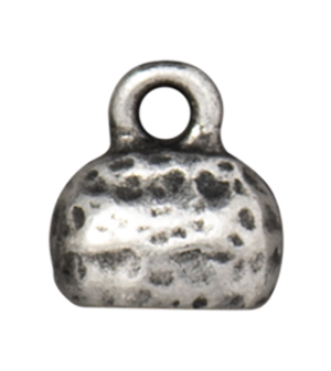 TierraCast : Crimp End Cap - Distressed 6X2mm, Antique Pewter