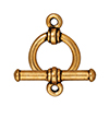 TierraCast : Clasp Set - Bar 19mm, Ring 12mm, 1.5mm Loop, Bar & Ring, Antique Gold