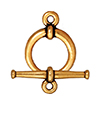 TierraCast : Clasp Set - Bar 24.5mm, Ring 15.5mm, 1.8mm Loop, Large Tapered, Antique Gold