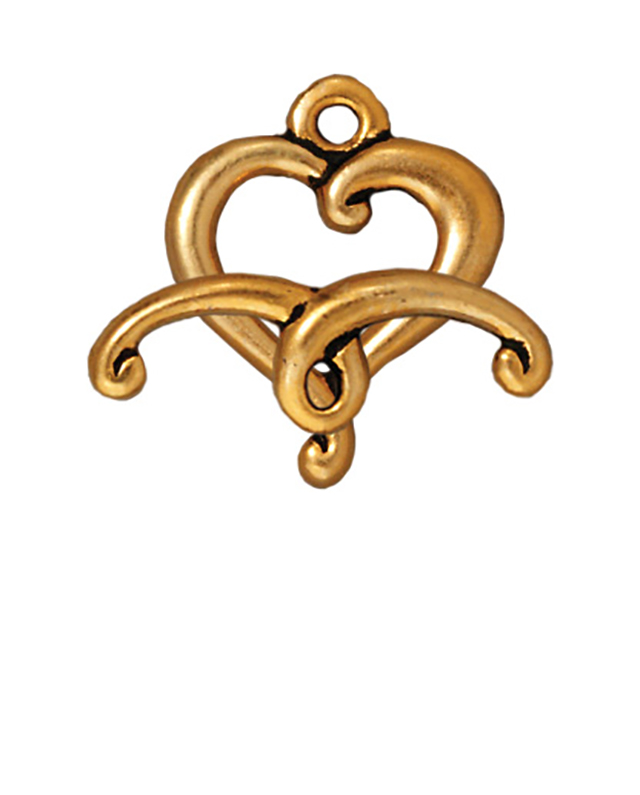 TierraCast : Clasp Set - Bar 19mm, Ring 14mm, 1.3mm Loop, Jubilee, Antique Gold