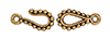 TierraCast : Clasp Set - Hook 14mm, Eye 7mm, 1.3mm Loop, Beaded Hook & Eye, Antique Gold