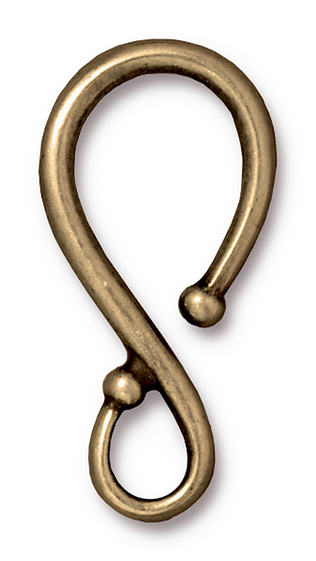 TierraCast : Clasp - 33 x 16mm Large Classic Hook, Brass Oxide