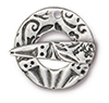 TierraCast : Clasp Set - Bar 20.5mm, Ring 19.5mm, 1.3mm Hole, Flora, Antique Pewter