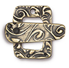 TierraCast : Clasp Set - Bar 22.5mm, Ring 15mm, 1.3mm Loop, Jardin, Brass Oxide