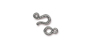 TierraCast : Clasp Set - Hammered Hook & Eye, Antique Pewter