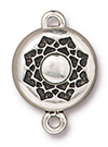 TierraCast : Magnetic Clasp Set - 14.5mm, 1.8mm Loop, Lotus, Antique Silver