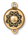 TierraCast : Magnetic Clasp Set - 14.5mm, 1.8mm Loop, Lotus, Antique Gold