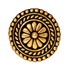 TierraCast : Button - 17.5 x 6.5mm, 2.2mm Loop, Large Bali, Antique Gold