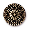 TierraCast : Button - 17.5 x 6.5mm, 2.2mm Loop, Large Bali, Brass Oxide