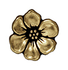 TierraCast : Button - 15.5 x 5mm, 2.2mm Loop, Apple Blossom, Brass Oxide