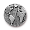 TierraCast : Button - 17mm, 2.3mm Loop, Earth, Antique Silver