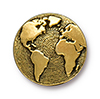 TierraCast : Button - 17mm, 2.3mm Loop, Earth, Antique Gold