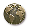 TierraCast : Button - 17mm, 2.3mm Loop, Earth, Brass Oxide