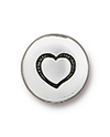 TierraCast : Button - 12mm, 2.3mm Loop, Small Heart, Antique Silver