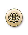 TierraCast : Button - 12mm, 2.3mm Loop, Small Lotus, Antique Gold