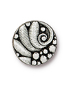 TierraCast : Button - 12.5 x 12.5mm, 2.3mm Loop, Czech Round, Antique Silver