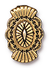 TierraCast : Button - 20 x 14mm, 1.7mm Loop, Western, Antique Gold