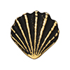 TierraCast : Button - 13 x 13mm, 1.8mm Loop, Scallop Shell, Antique Gold