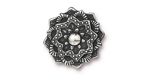 TierraCast : Button - Mandala, Antique Pewter