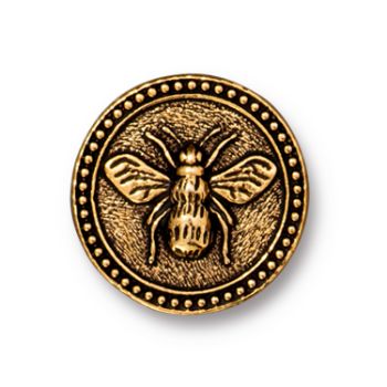 TierraCast : Button - Bee, Antique Gold