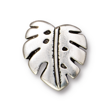 TierraCast : Button - Monstera, Antique Silver