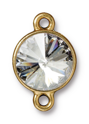 TierraCast : Link - 12 mm Plain Round with Swarovski Crystal, Gold