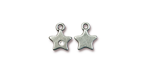 TierraCast : Charm - Star with SS9 Crystal, Antique Pewter