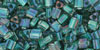 TOHO - Triangle 8/0 : Inside-Color Crystal/Metallic Teal-Lined