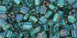 TOHO - Triangle 8/0 : Inside-Color Crystal/Metallic Teal-Lined