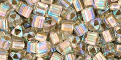 TOHO - Triangle 8/0 : Gold-Lined Rainbow Crystal