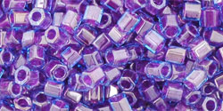 TOHO - Hexagon 8/0 : Inside-Color Aqua/Purple-Lined