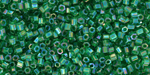 TOHO Hexagon 11/0 : Transparent-Rainbow Grass Green