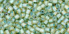 TOHO - Hexagon 11/0 : Inside-Color Rainbow Lt Topaz/Sea Foam-Lined