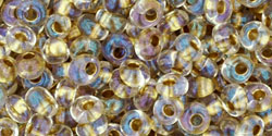 TOHO - Magatama 3mm : Inside-Color Crystal/Gold-Lined