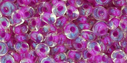 TOHO - Magatama 3mm : Inside-Color Crystal/Opaque Fuchsia-Lined