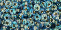 TOHO - Magatama 3mm : Gold-Lined Rainbow Aqua