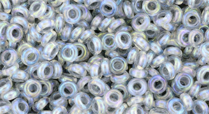 TOHO - Demi Round 8/0 3mm : Inside-Color Rainbow Crystal/Gray-Lined