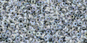 TOHO - Demi Round 11/0 2.2mm : Inside-Color Rainbow Crystal/Gray-Lined